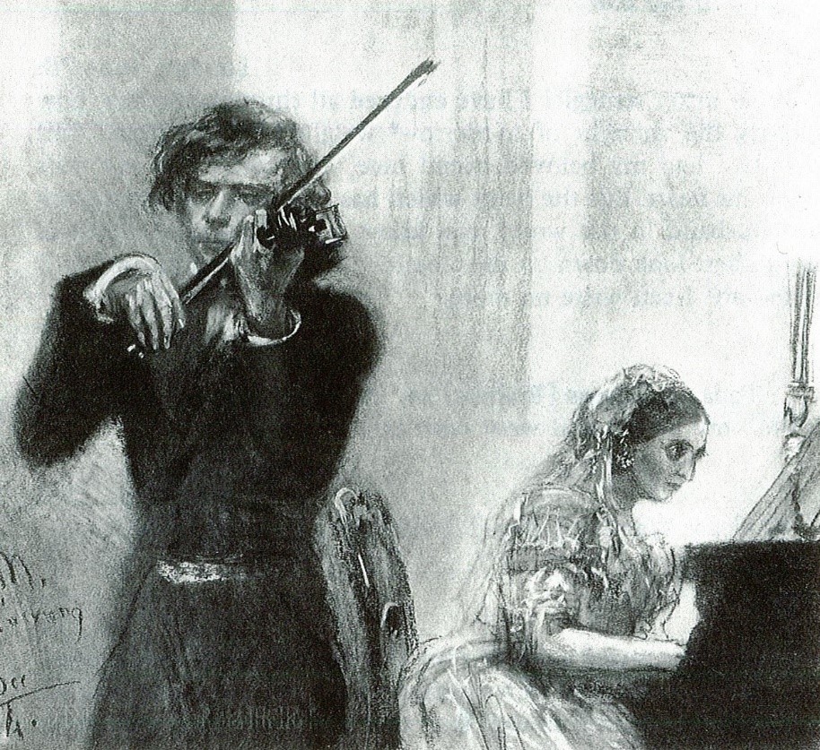 کلارا شومان و یوزف یواخیم، آدولف فردریش مِنزل، ۱۸۵۴